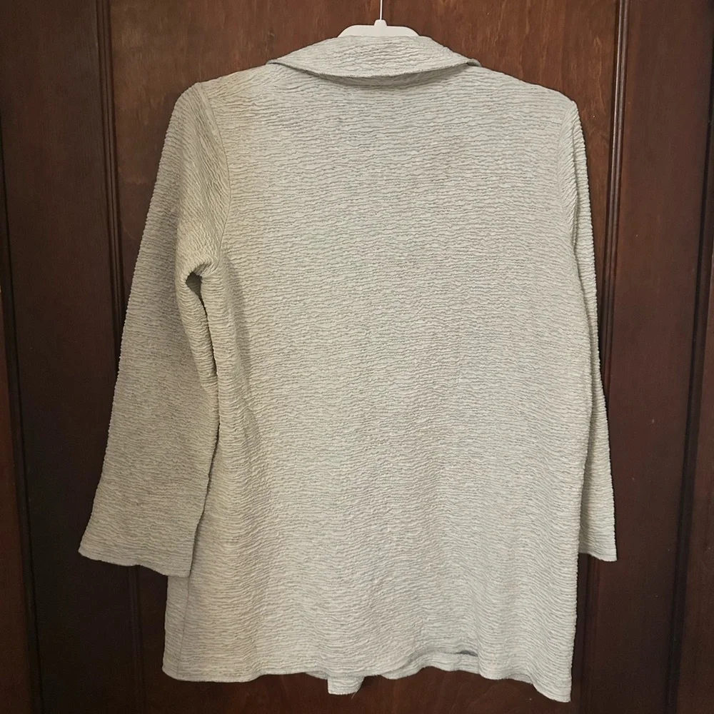 Eileen Fisher Textured Jacquard Knit Tencel Snap Blazer Size S